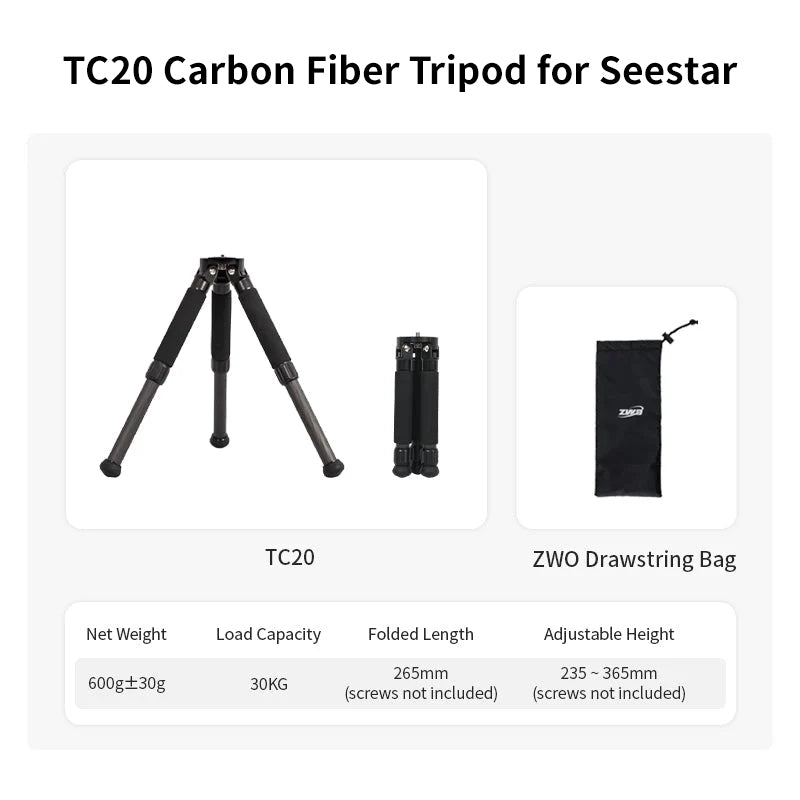 TC20 Carbon Fiber Tripod for Seestar